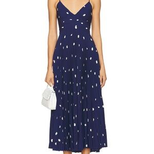 ASTR The Label Blythe Dress in Navy Polka Dot